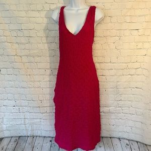 a new day Fuchsia Textured Midi Dress